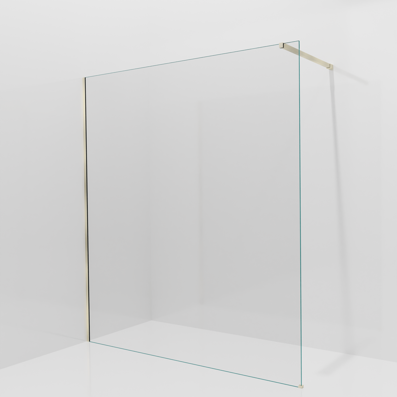 Balmani Modular douche à l'italienne: 180 x 200 cm, Verre extra transparent, avec coating, Profil Brushed Champagne Gold