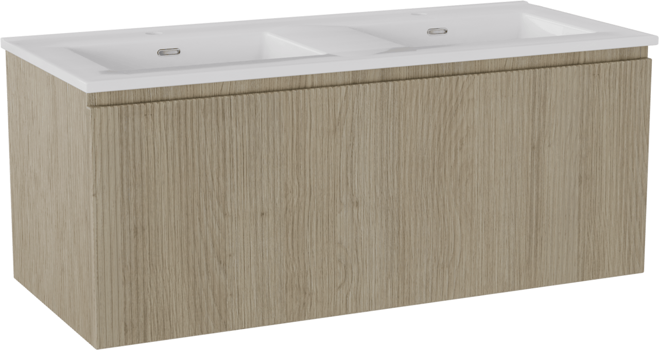 Storke Ribs Badmöbel Set mit Kera Waschtisch