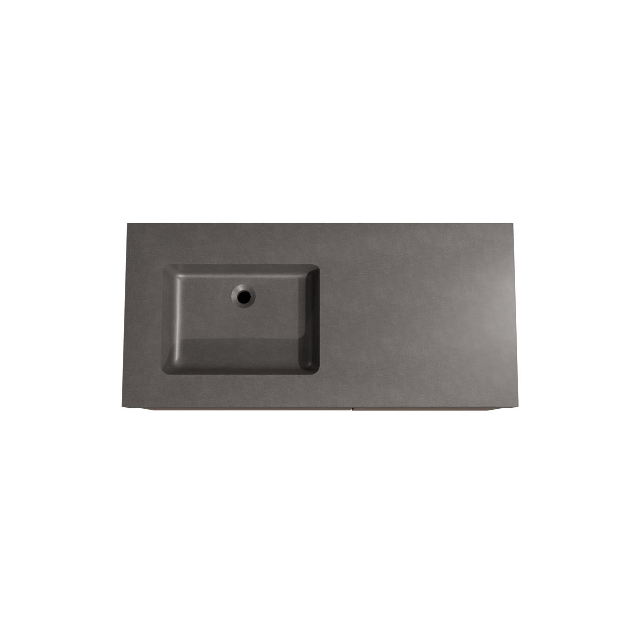 Storke Edge zwevend badmeubel 110 x 52 cm notenhout met Scuro High asymmetrisch linkse wastafel in kwarts mat zwart