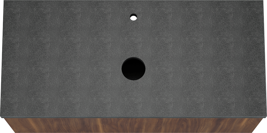 Balmani Sfera meuble salle de bains suspendu 120 x 55 cm noyer américain avec Rock tablette simple en granit noir