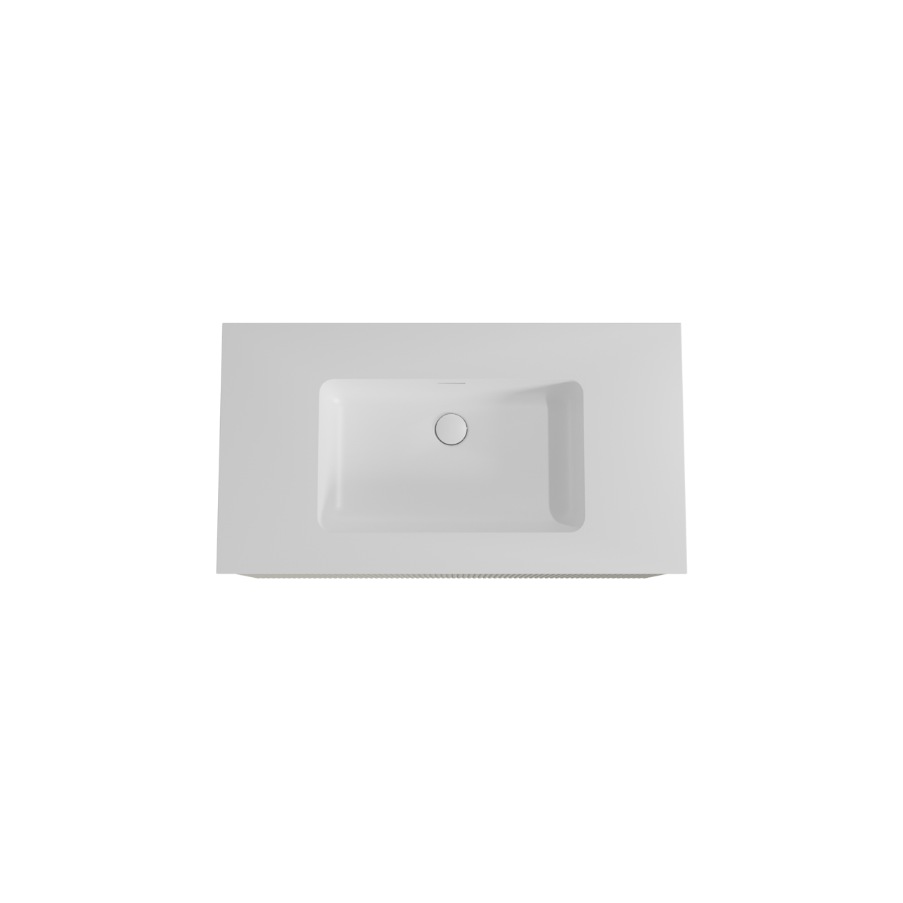 Storke Ribs zwevend badmeubel 95 x 52 cm zijdegrijs met Mata enkele wastafel in solid surface mat wit, Verticale symmetrische rechte ribbel