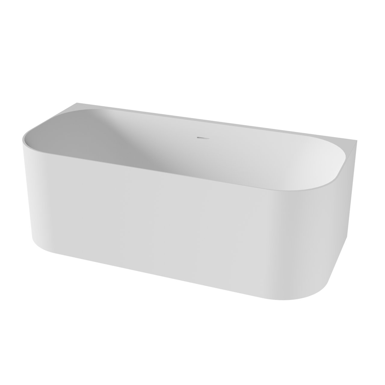 Balmani Finla halfvrijstaand bad 175 x 80 cm Solid Surface mat wit