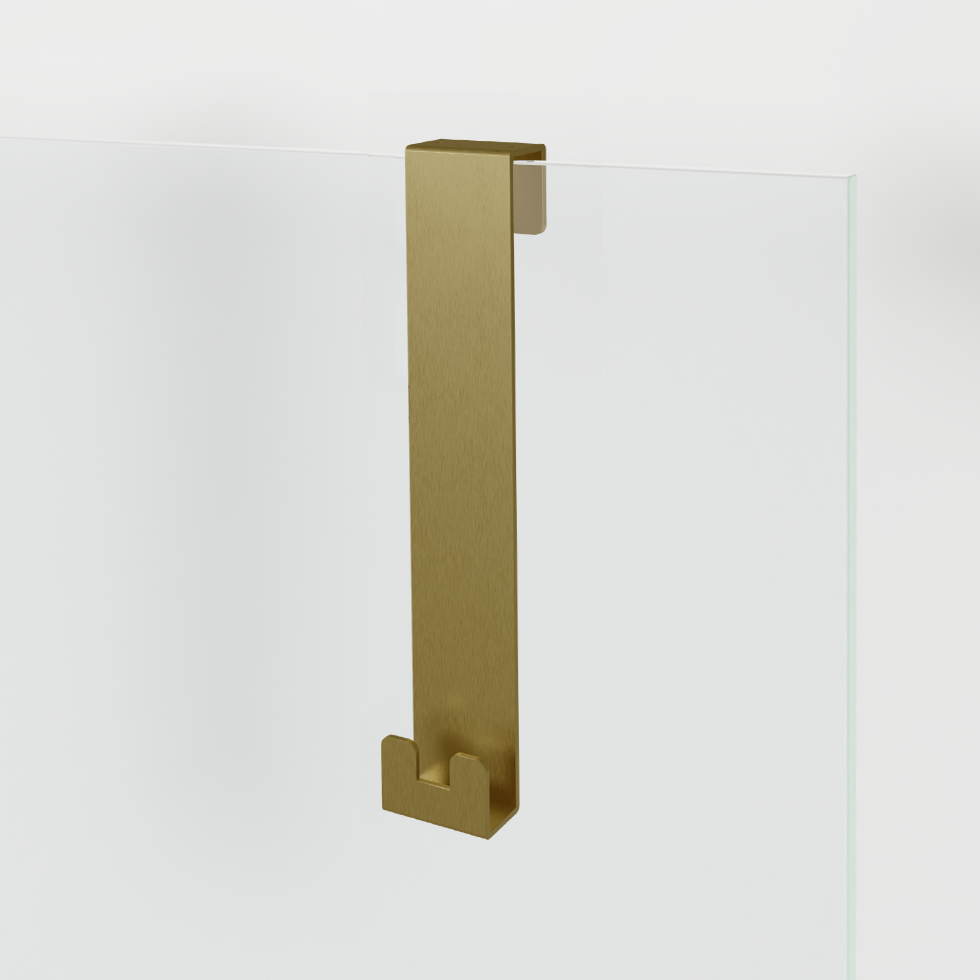 Blaufoss Gulio Duschhalter mit Doppelhaken, Brushed Gold