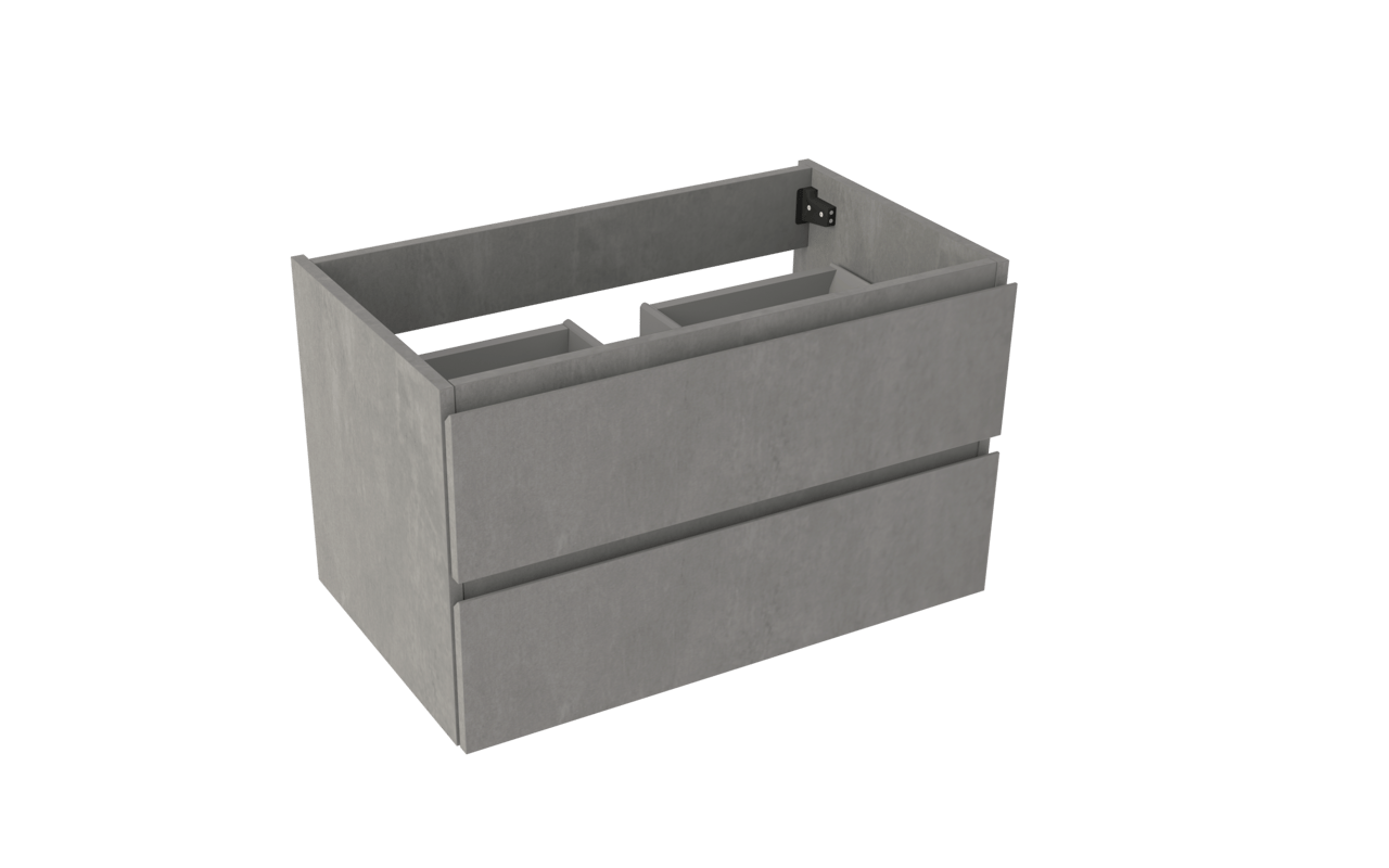 Storke Delta zwevende wastafelonderkast 80 x 48 cm beton donkergrijs 2 lades