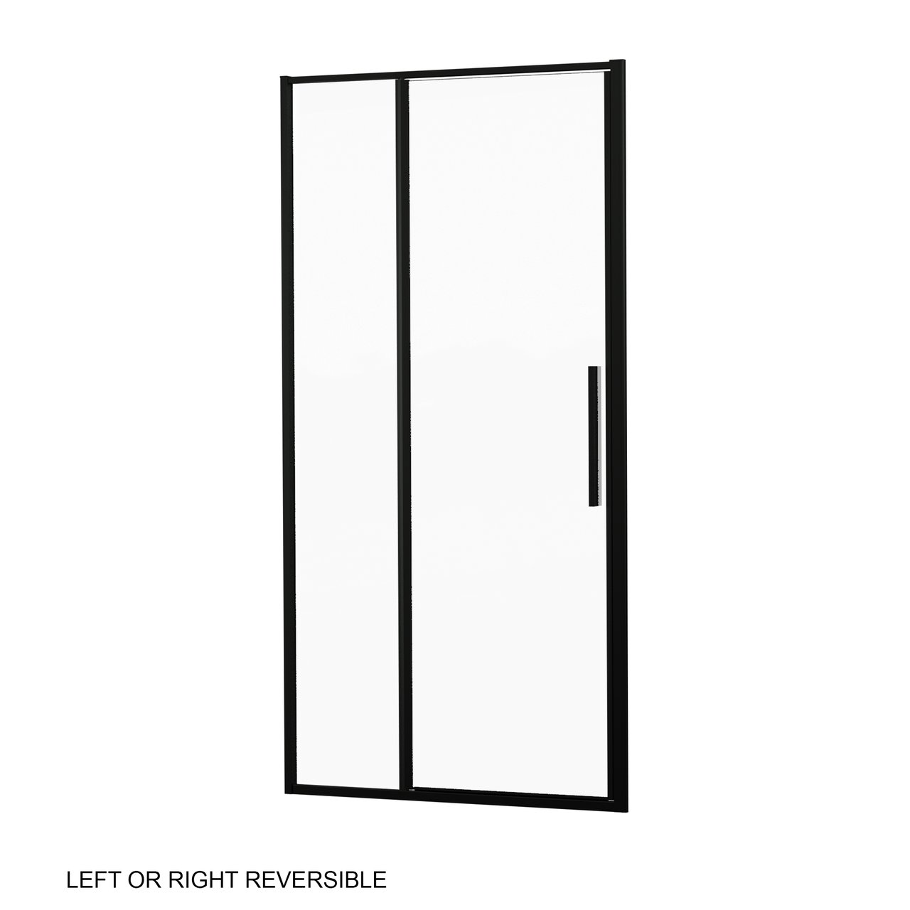 Luca Varess Morano douchecabine met draaideur en 2 vaste zijwanden 100 x 90 cm helder glas mat zwart profiel - deur