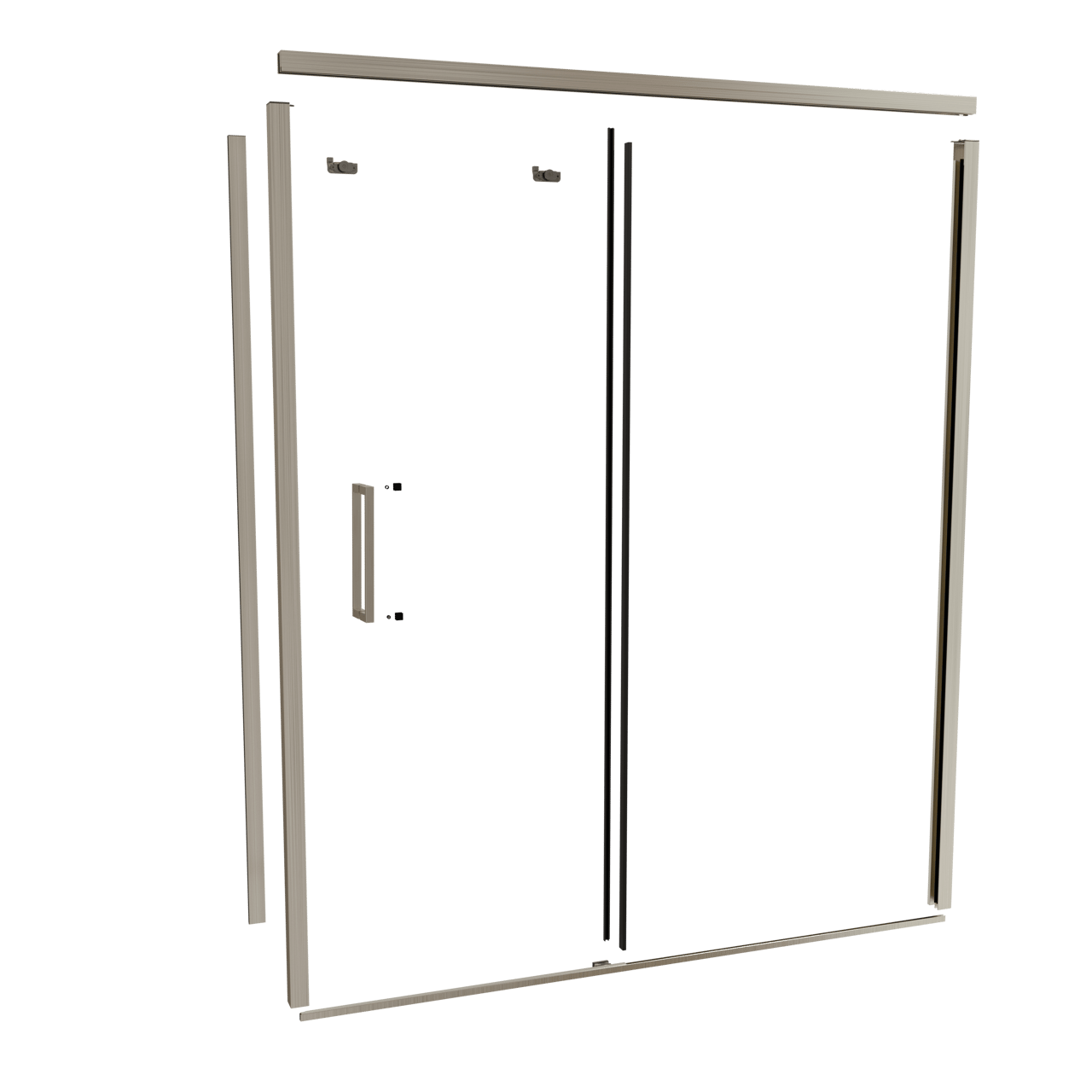 Balmani Senses Design 180 cm droite ensemble de profils pour coin-douche avec porte coulissante brushed coolmetal