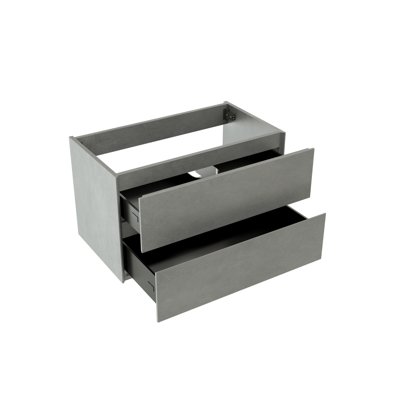 Storke Edge meuble sous-vasque suspendu 80 x 46 cm béton gris foncé 2 tiroirs