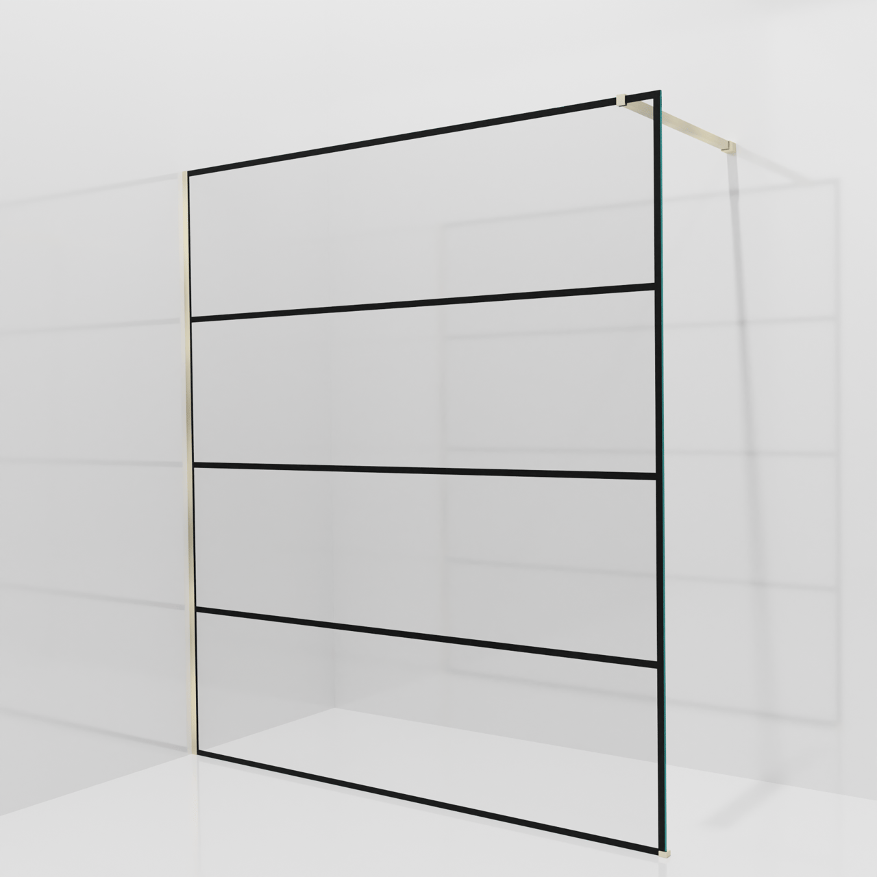 Balmani Modular douche à l'italienne: 180 x 200 cm, Lined, avec coating, Profil Brushed Champagne Gold