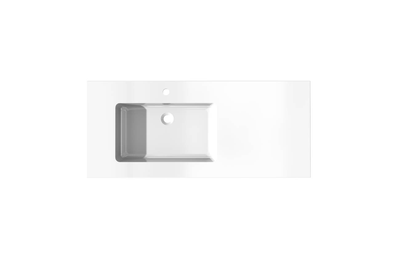 Storke Diva plan vasque asymétrique à gauche marbre composite brillant 120 x 52 cm combinaison armoire 35 cm