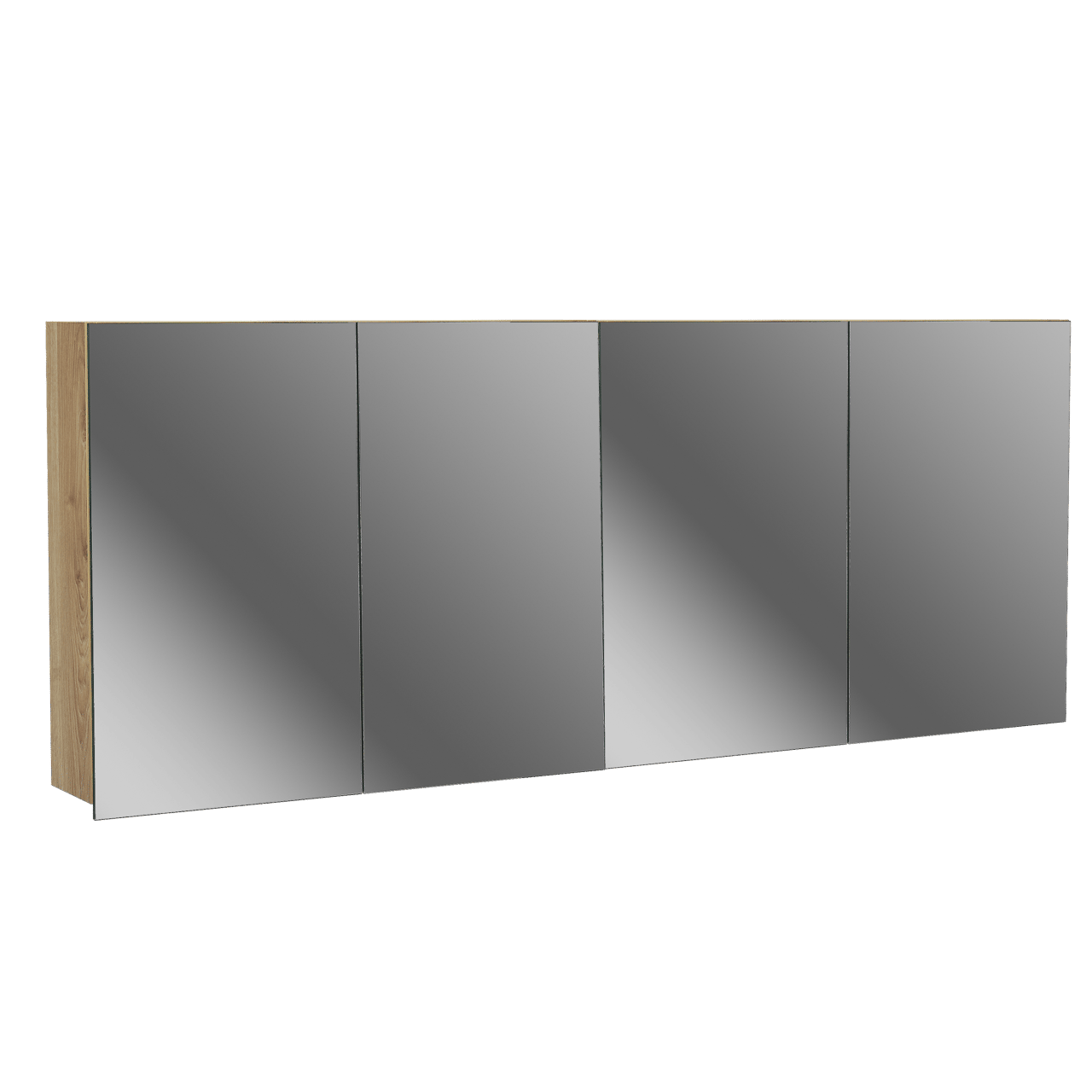 Balmani Lucida Spiegelschrank Bad: 180 x 72 cm, Eiche rustikal