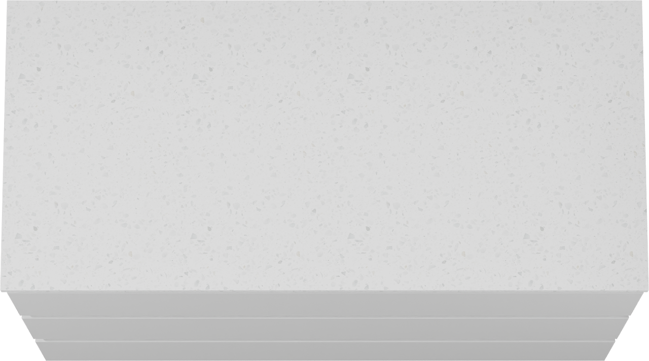 Linie Lado meuble salle de bains à poser 100 x 46 cm blanc brillant avec Lado tablette simple ou double en mélaminé terrazzo blanc