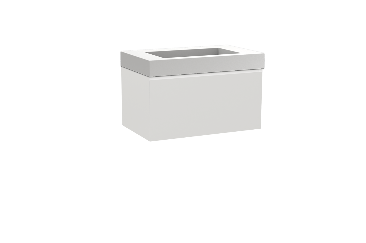 Balmani Idra meuble salle de bains suspendu 90 x 55 cm blanc mat avec Modus plan simple en solid surface blanc mat