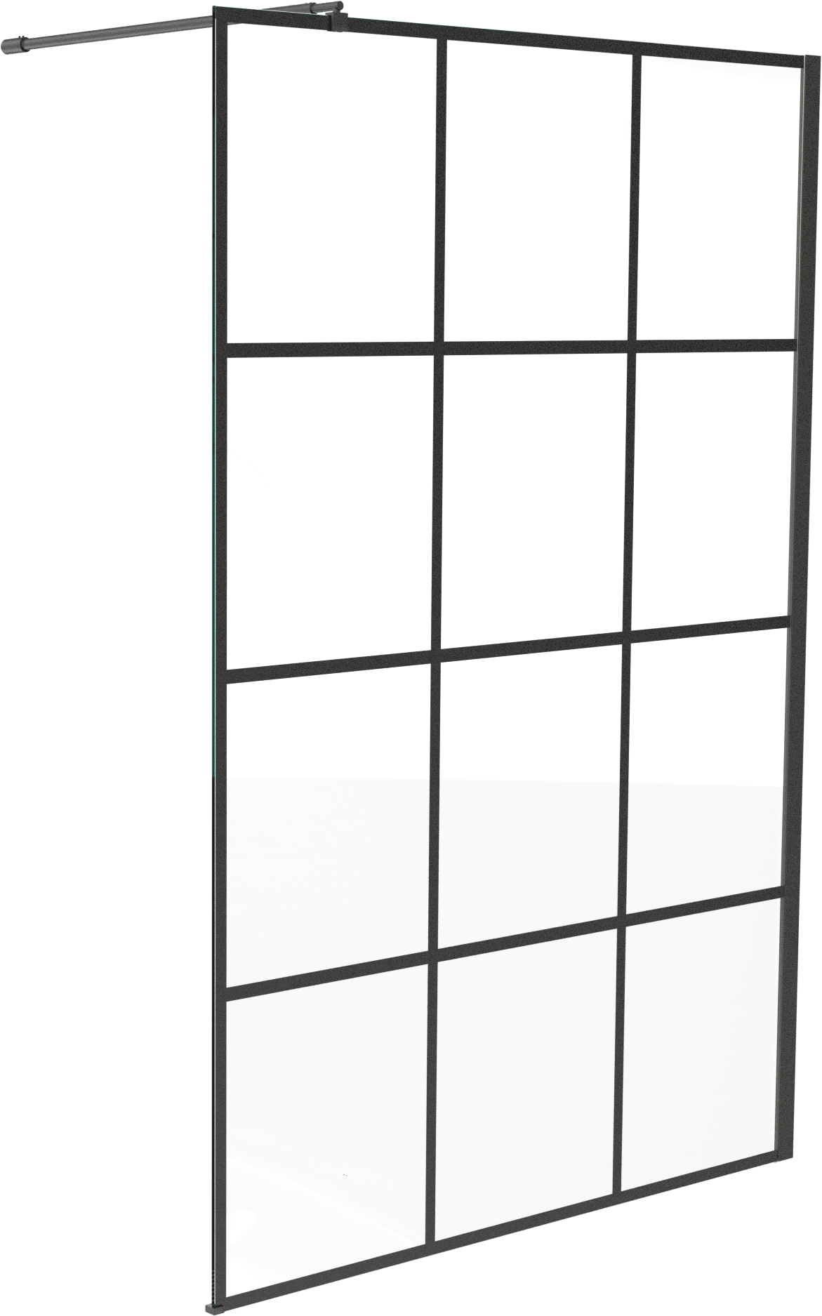 Linie Walk-In douche à l'italienne 140 x 200 cm verre square profil noir mat