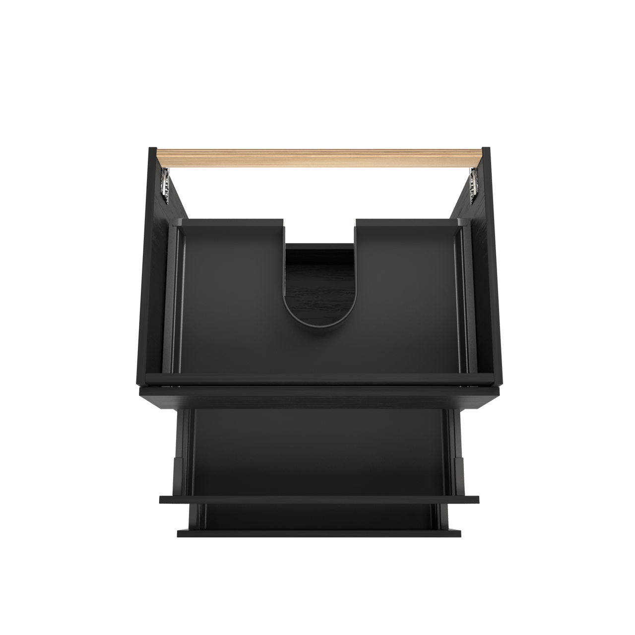 Balmani Lucida stehender Waschbeckenunterschrank: 75 x 55 cm, Eiche Schwarz, 3 Schubladen