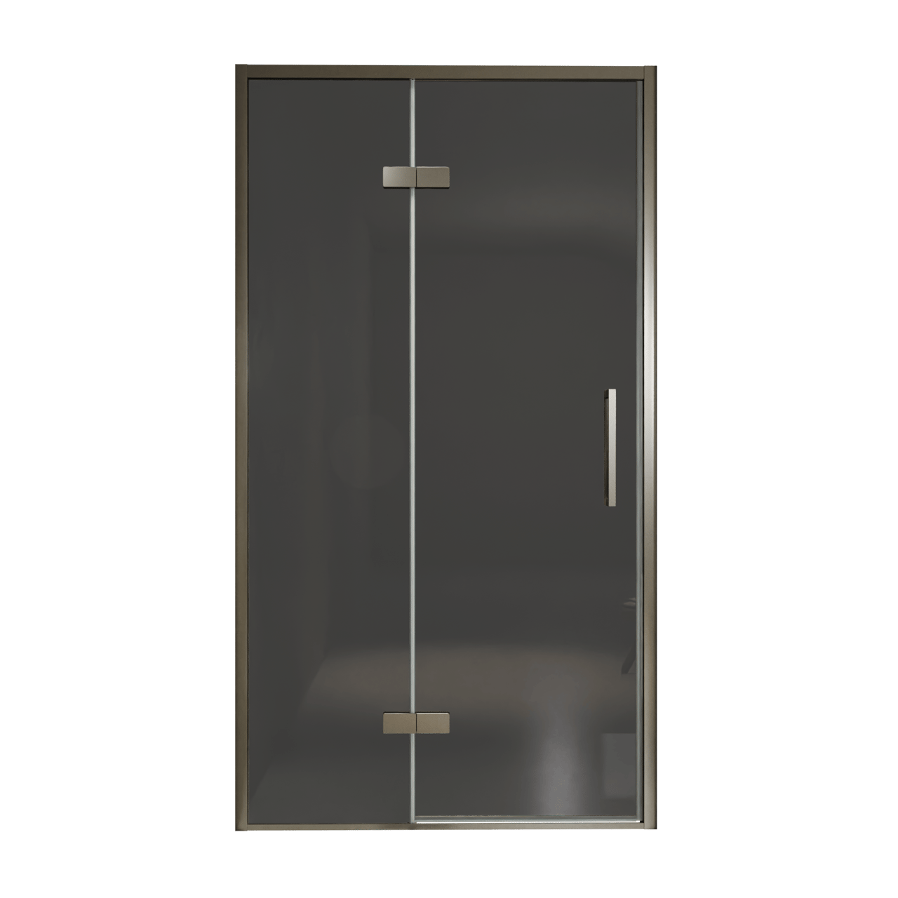 Balmani Senses Design Dusche Drehtür, Links, 120 cm x 210 cm, Rauchglas, Profil Brushed GunMetal