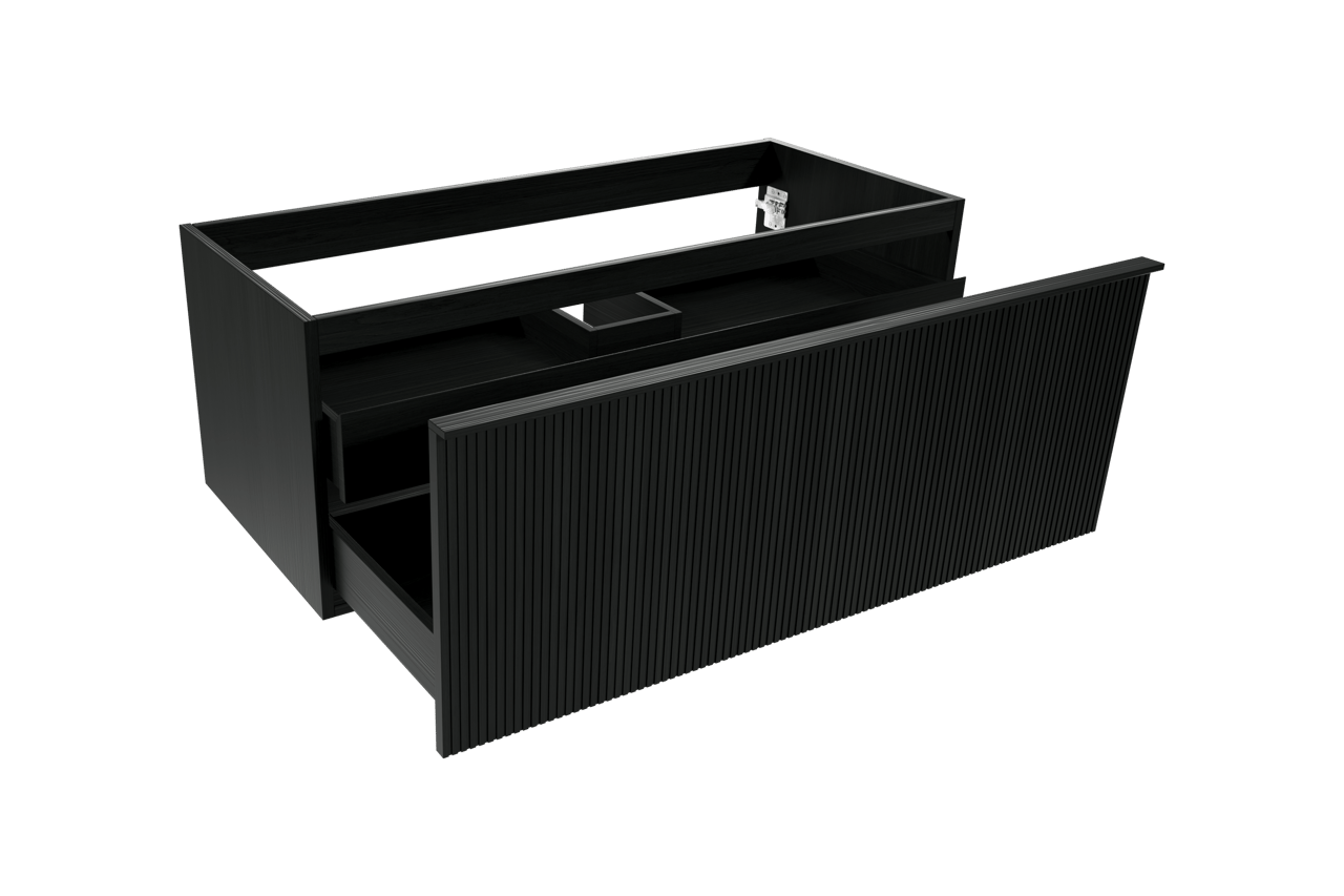 Balmani Forma zwevende wastafelonderkast 120 x 55 cm zwart eiken 2 lades vert. sym. groef