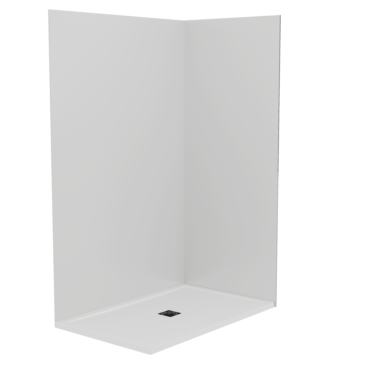 Balmani Zeno set douchewandbekleding 140 x 90 x 220 cm composietmarmer lichtgrijs leisteenstructuur