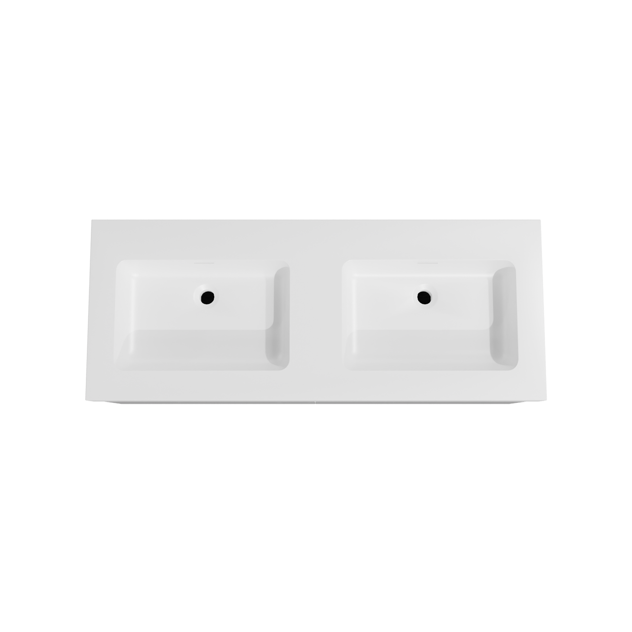 Storke Edge meuble salle de bains suspendu 130 x 52 cm blanc brillant avec Mata High double vasque en solid surface blanc mat