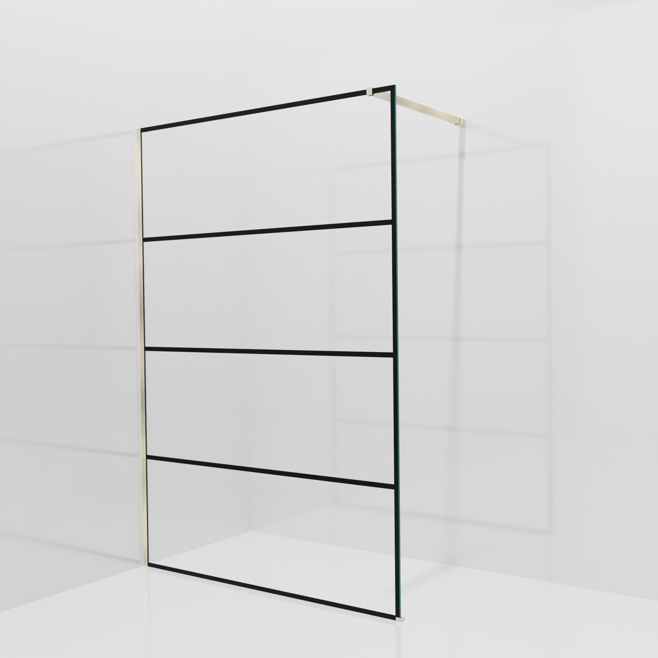 Balmani Modular inloopdouche: 140 x 200 cm, Lined met coating, Brushed Champagne Gold profielen