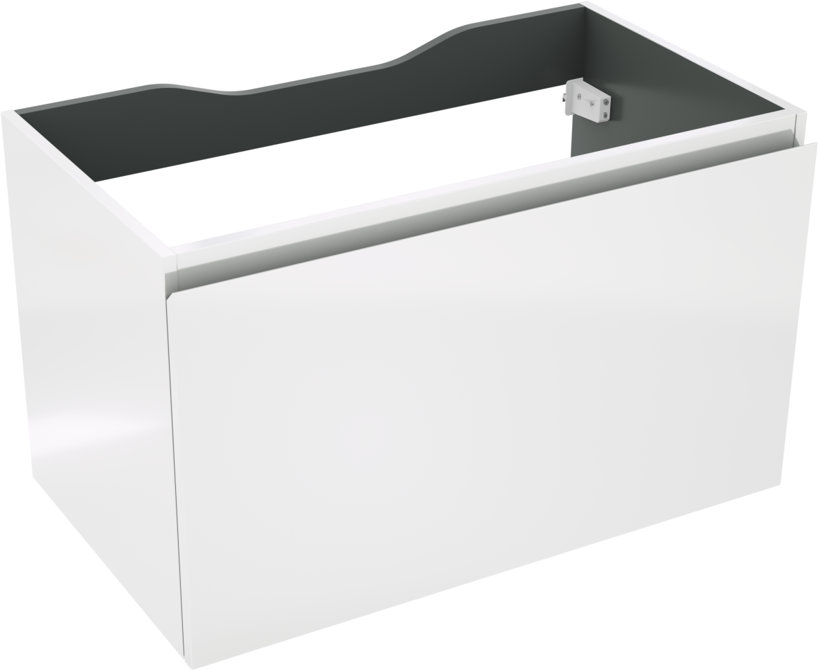Linie Lado meuble sous-lavabo suspendu 80 x 46 cm Blanc Brillant 1 tiroir