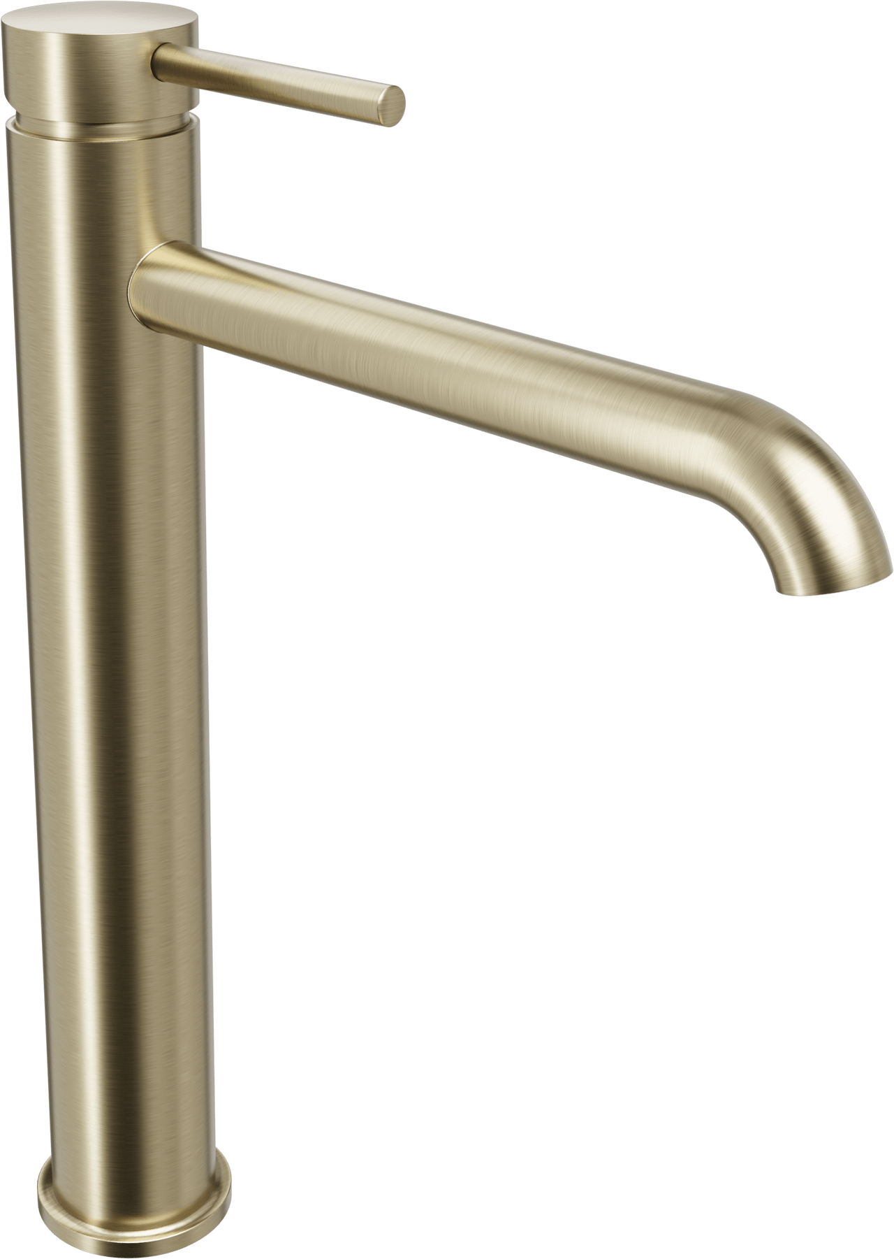 Blaufoss Round Waschbecken Armatur: Erhöht, Brushed Champagne Gold