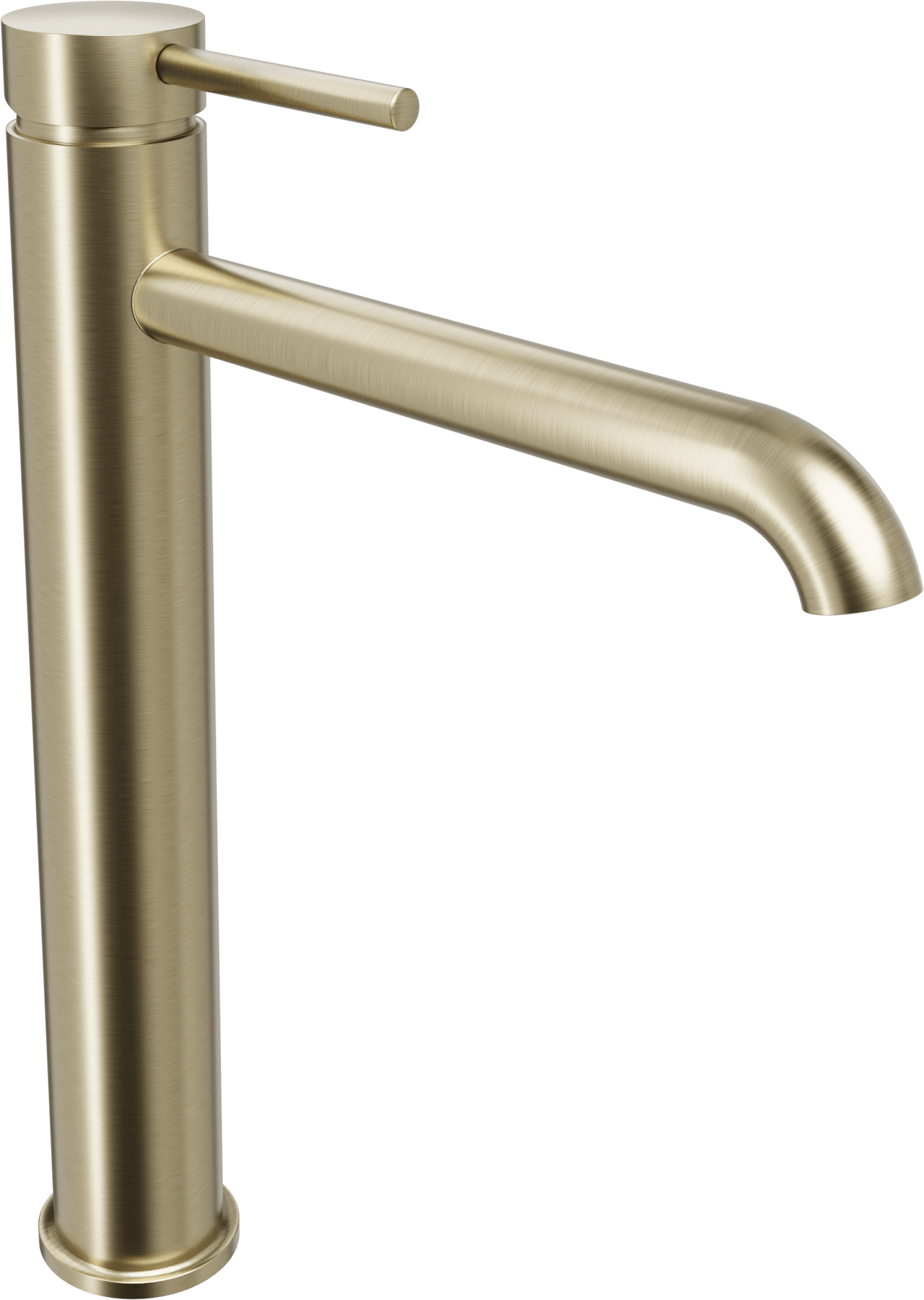 Blaufoss Round Waschbecken Armatur: Erhöht, Brushed Champagne Gold