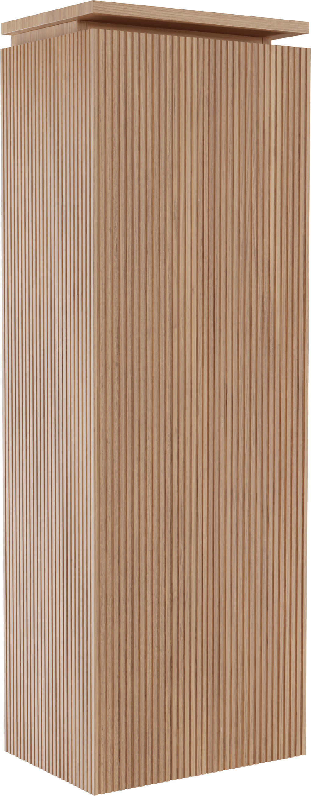 Balmani Eclips Ribs zwevende kolomkast rechts Teakhout 44 x 32 x 130 cm vert. sym. groef