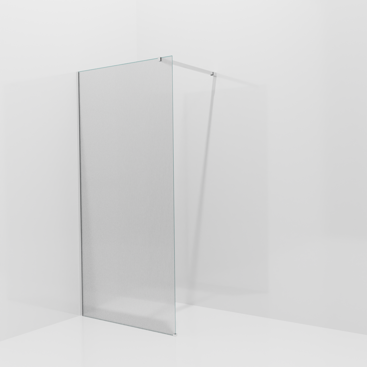 Balmani Modular Walk-In Dusche: 100 x 200 cm, Ribs, inklusive Coating, Profil Chrom glänzend