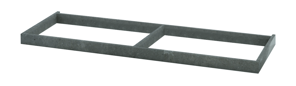 Balmani Lucida socle pour meuble sous-lavabo béton gris foncé 135 x 55 cm