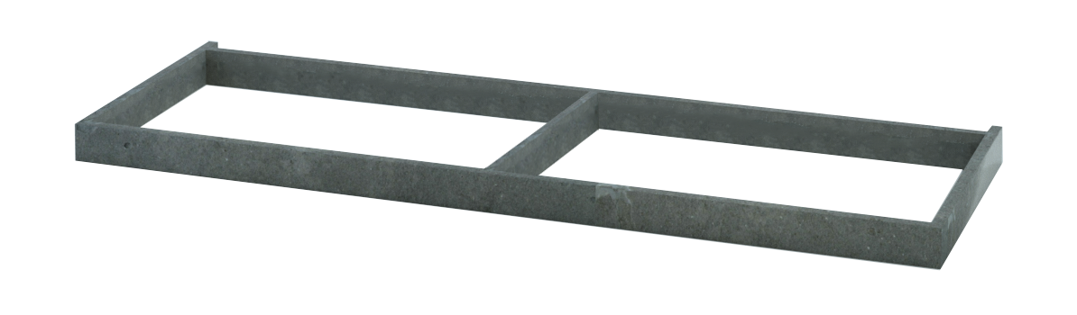 Balmani Lucida socle pour meuble sous-lavabo béton gris foncé 135 x 55 cm