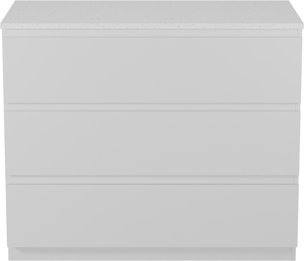 Linie Lado meuble salle de bains à poser 100 x 46 cm blanc mat avec Lado tablette simple ou double en mélaminé terrazzo blanc