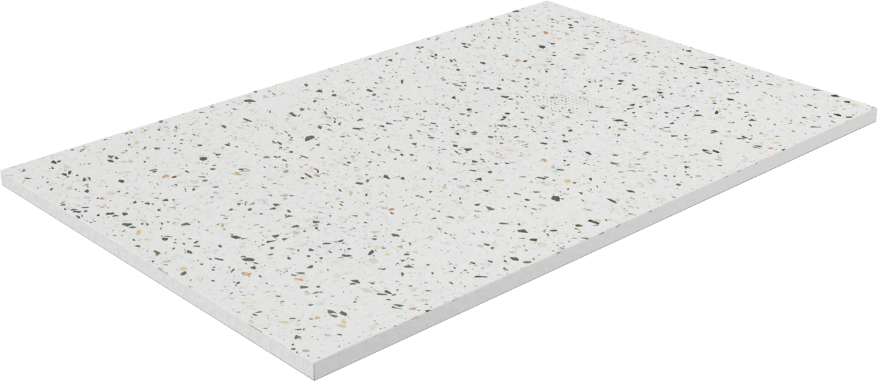 Balmani Impress receveur de douche 140 x 90 cm marbre composite blanc/noir terrazzo mat structure rock
