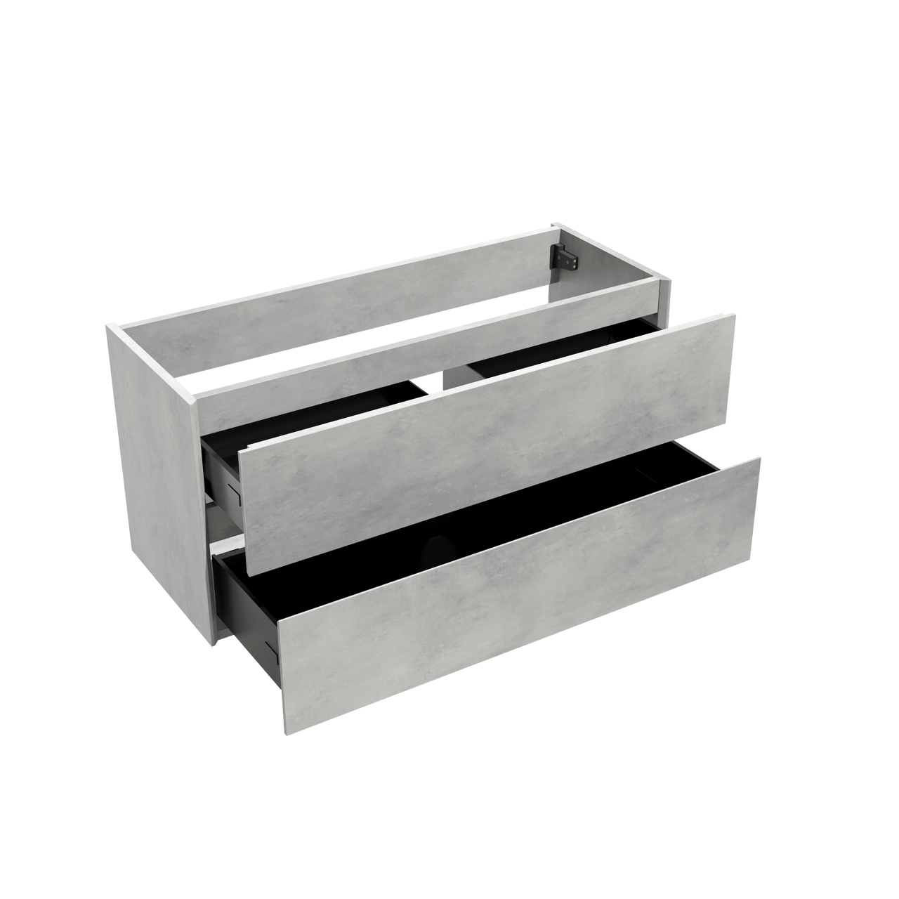 Storke Edge zwevende wastafelonderkast 100 x 40 cm beton zilvergrijs 2 lades