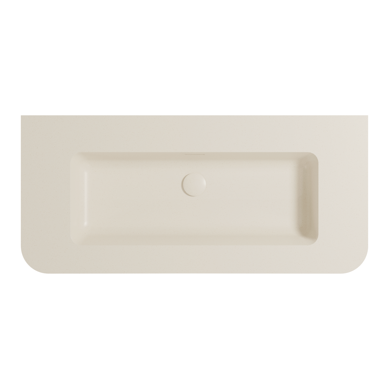 Storke Mata Soft enkele wastafel beige granita solid surface 100 x 46 cm