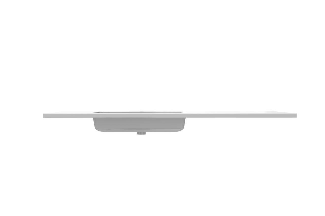 Storke Diva vasque asymétrique gauche marbre composite brillant 140 x 52 cm combinaison armoire 35 cm