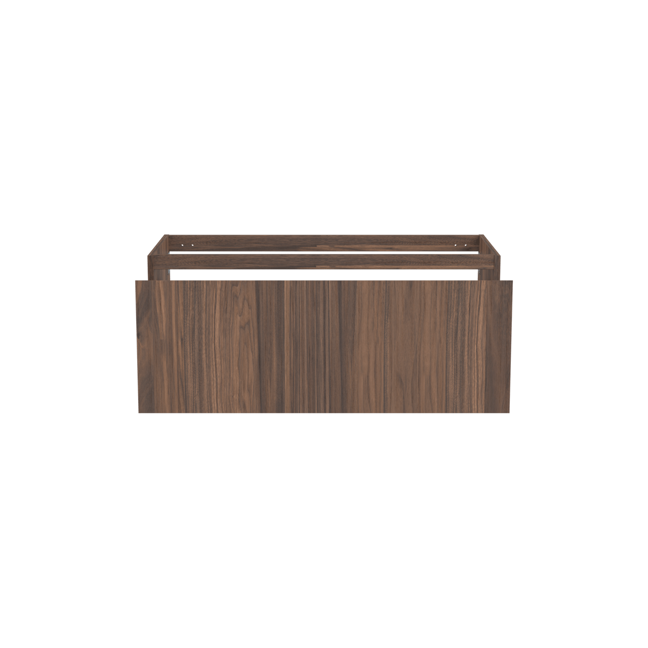 Balmani Idra hängender Waschbeckenunterschrank: 120 x 55 cm, Nussbaum, Furnierholz, 2 Schubladen