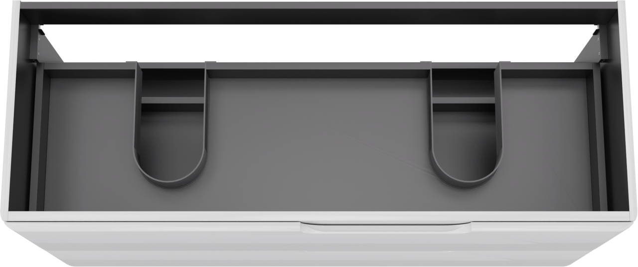 Linie Curvo meuble sous-lavabo suspendu 120 x 46 cm Blanc Brillant 2 tiroirs