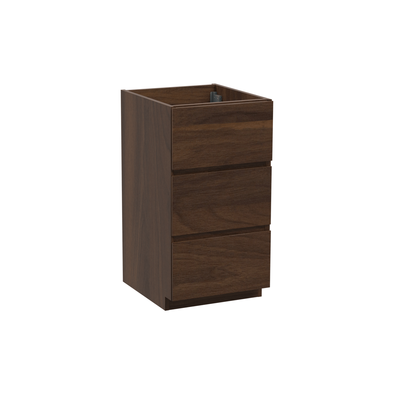 Storke Edge meuble sous-lavabo a poser 45 x 52 cm noyer 3 tiroirs