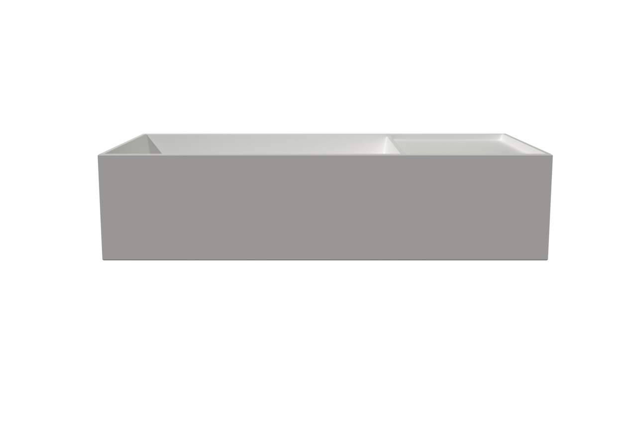 Balmani Forma hängendes WC-Möbel-Set, 42 x 21 cm, Eiche Natur, mit Loop Waschtisch in mattem Solid Surface