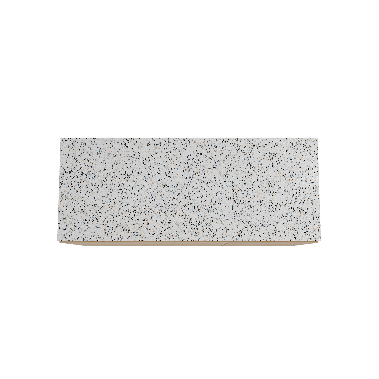 Storke Edge staand badmeubel 130 x 52 cm ruw eiken met Tavola enkel of dubbel wastafelblad in mat wit/zwart terrazzo