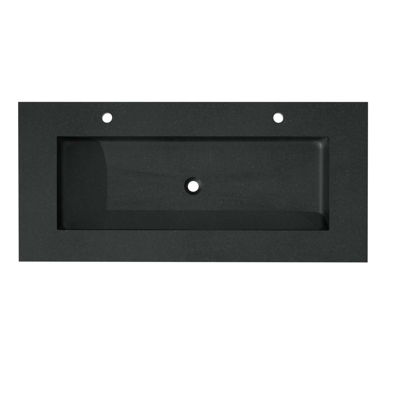 Balmani Tablo Facetta enkele wastafel voor 2 kraangaten verzoete graniet 120 x 55 cm