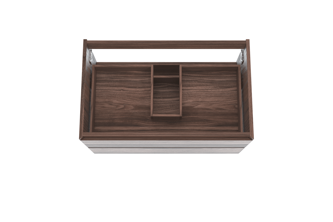 Balmani Mitra zwevende wastafelonderkast 90 x 55 cm fineer notenhout 2 lades