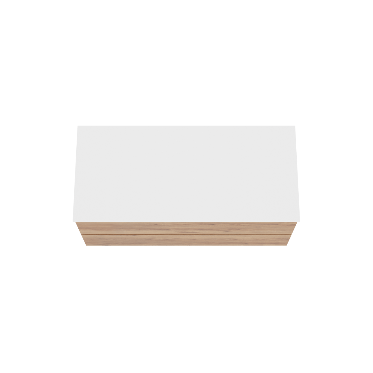 Balmani Lucida hängendes Möbelstück Set: 120 x 55 cm, Teak, mit Stretto Einzel- oder Doppel Waschtischplatte, Solid Surface Weiß matt