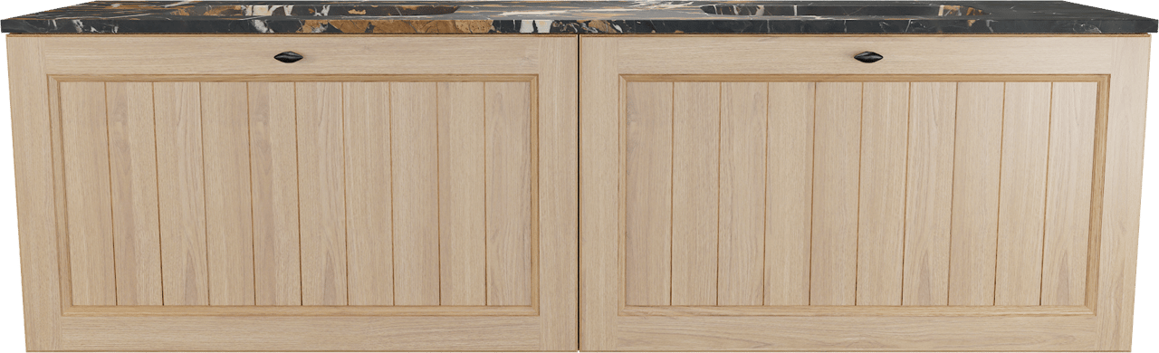 Balmani Lemon meuble salle de bains suspendu 180 x 55 cm, plaqué chêne naturel avec Tablo Arcato double vasque en portoro gold