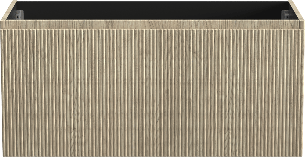 Storke Ribs zwevend wastafelonderkast 105 x 52 cm ruwe eik 2 lades