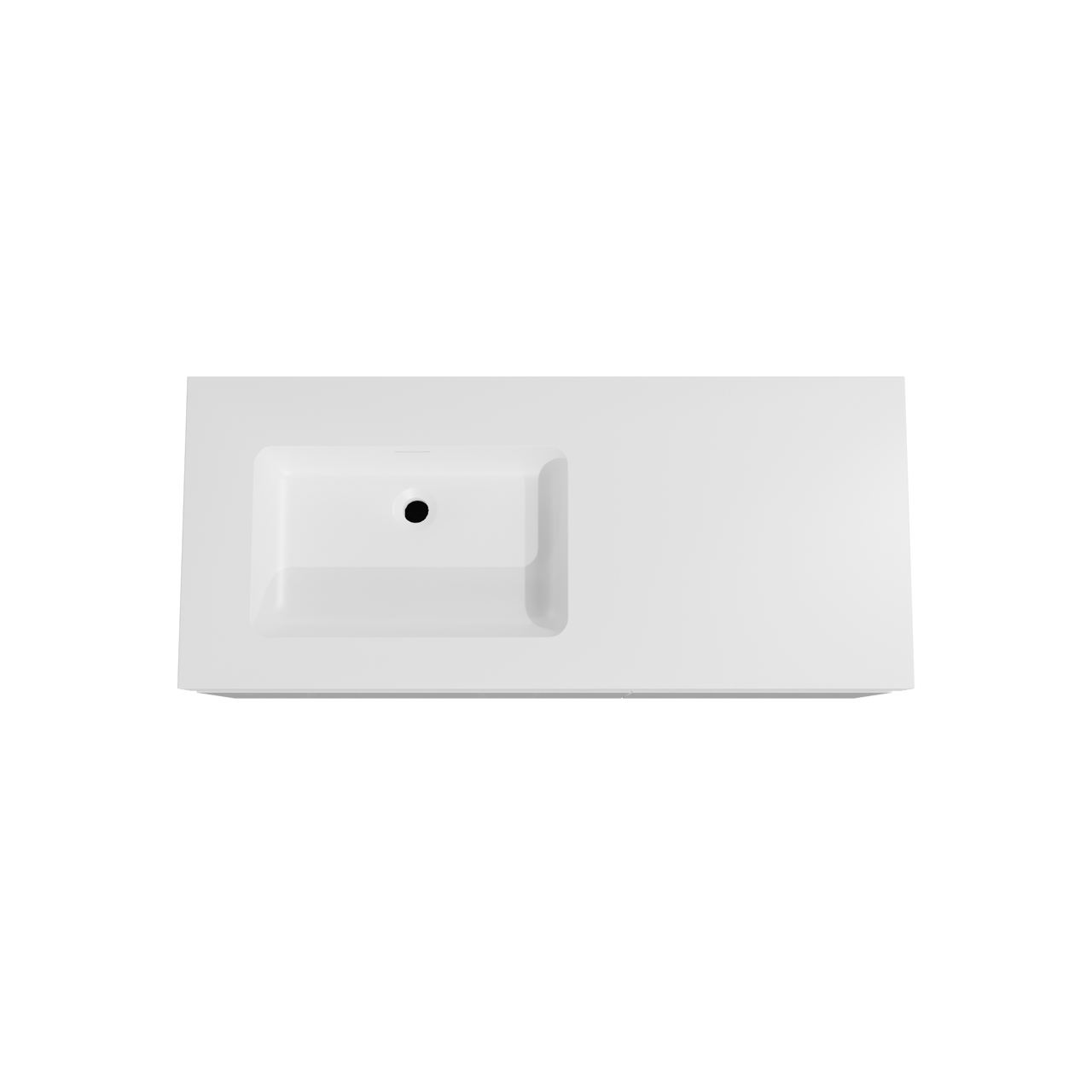 Storke Edge zwevend badkamermeubel 120 x 52 cm glanzend wit met Mata High asymmetrisch linkse wastafel in solid surface mat wit