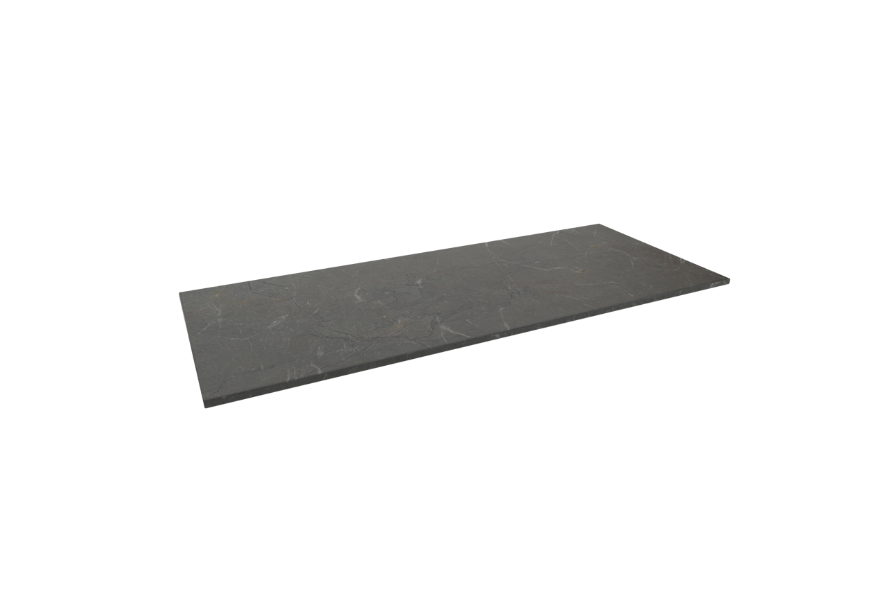 Balmani Stretto Einzel- oder Doppelwaschtischplatte, Pietra, Grey marmor, 135 x 55 cm