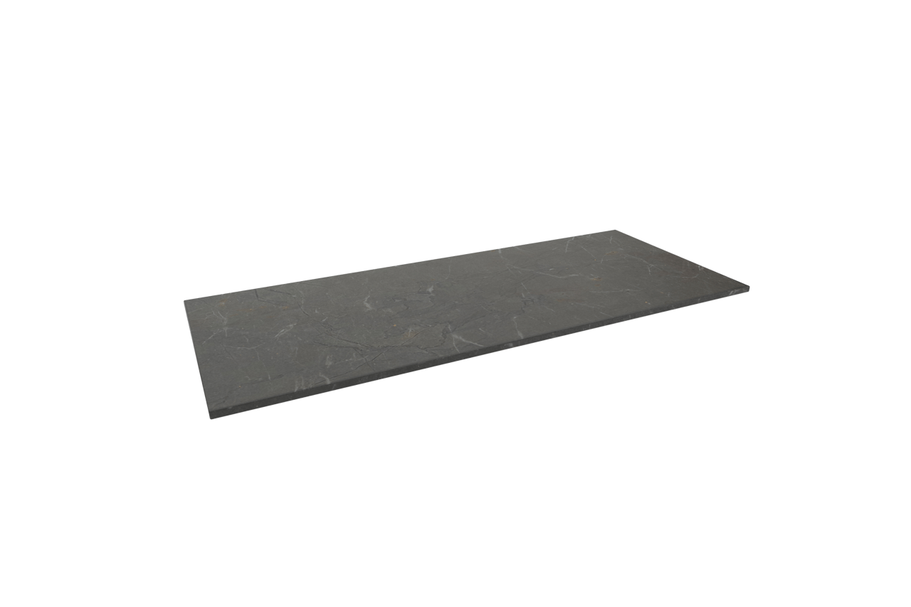 Balmani Stretto Einzel- oder Doppelwaschtischplatte, Pietra, Grey marmor, 135 x 55 cm