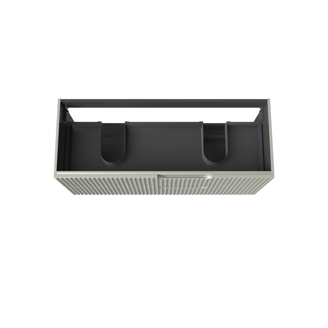 Linie Ribbo hängender Waschbeckenunterschrank: 120 x 46 cm, Greige, 2 Schubladen