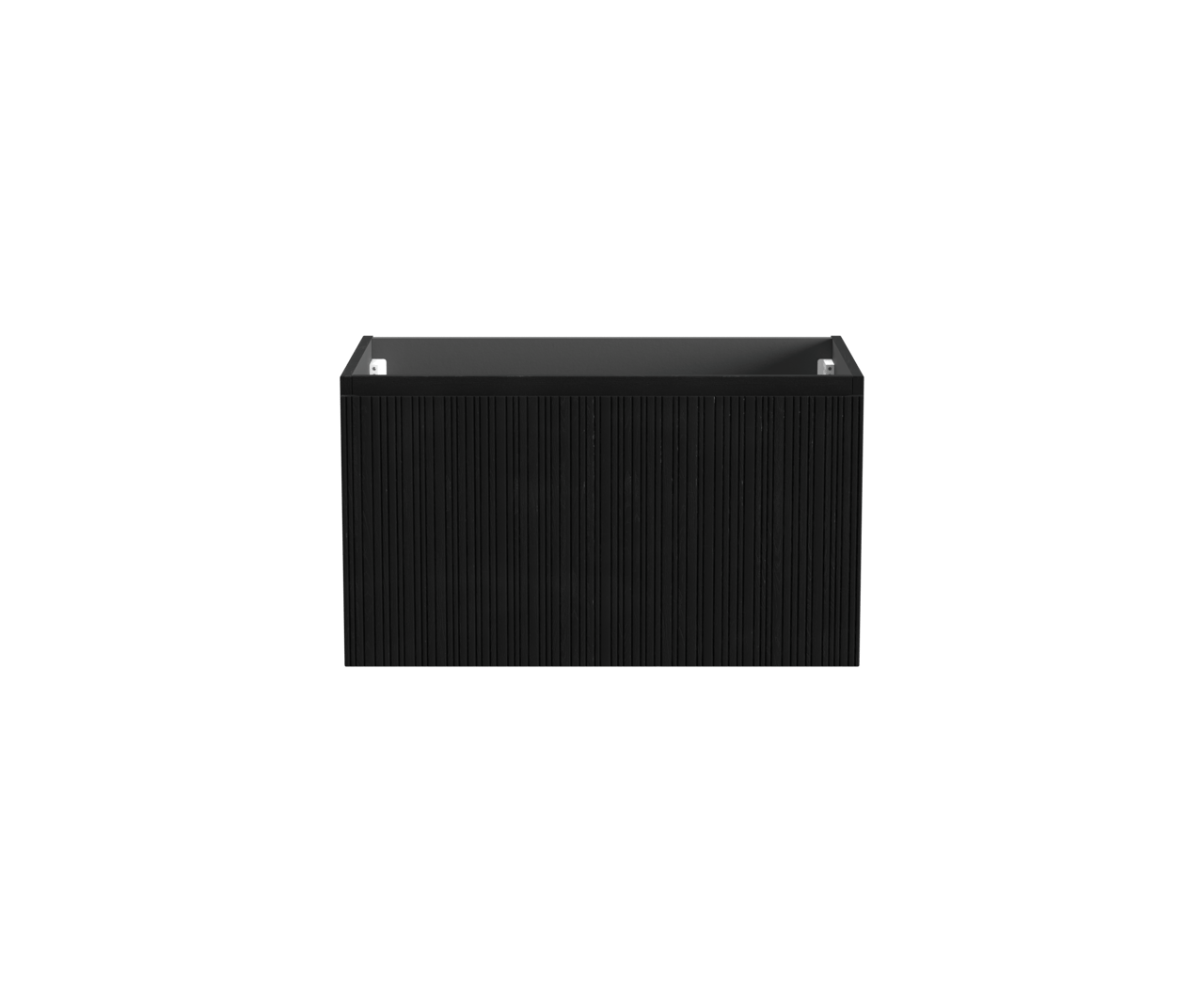 Storke Ribs meuble sous-lavabo suspendu 85 x 52 cm chêne noir 2 tiroirs